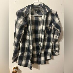 TNA Aritizia Plaid Button-Up Shirt in White/Blue, Size Women’s XXS